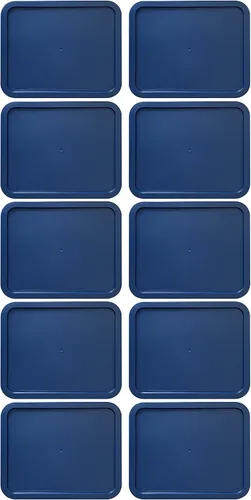 Vista 7 de Tapas de repuesto para recipientes de vidrio Pyrex para almacenamiento de alimentos de 3 tazas, (7.75 x 5.75 pulgadas), tapas rectangulares de Azul