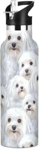 Vista 11 de Red Mushrooms Termitomyces Albuminosus Purple Double Wall Vacuum Insulated Bottles Water Bottles With Straws Leak-proof BPA-Free Leak Proof for Gym