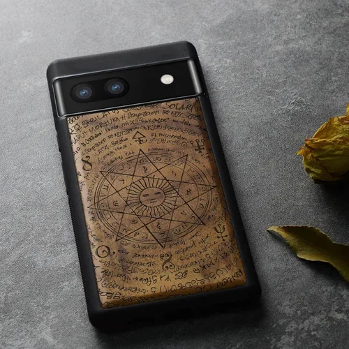 Vista 4 de Carveit Funda de madera para Pixel 6a [madera natural y TPU suave negro] a prueba de golpes, funda de madera única compatible con Google Pixel 6a