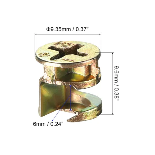Vista 2 de uxcell Tuerca de bloqueo de leva para muebles, 20 piezas de 0.368 x 0.378 in, conector de junta, tuercas de bloqueo para muebles