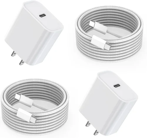 Vista 12 de DelTucci Cargador para iPhone de Carga Rápida, Bloque de Carga USB C de Pared con Enchufe de Viaje y Cable Rápido USB C a Lightning Compatible