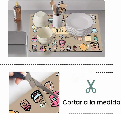 Vista 6 de Alfombrilla Divertida para Cafetera - Bandeja Espresso para Barra de Café Bajo Alfombrilla para Cafetera, Alfombrilla para Cafetera para Encimera