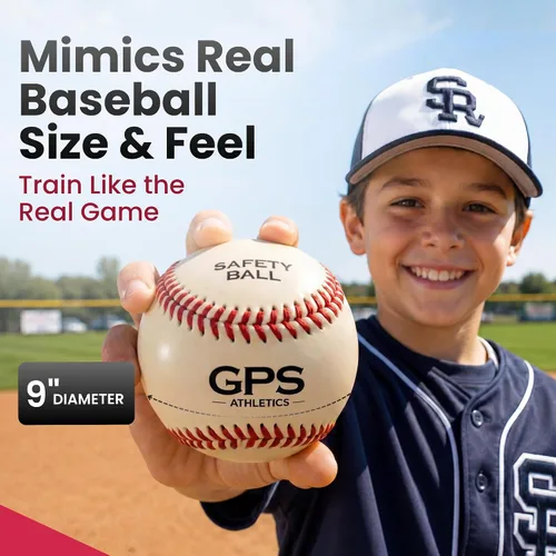 Vista 2 de GPS Athletics - Pelotas de béisbol suaves para niños, pelotas de béisbol de entrenamiento de seguridad de bajo impacto para práctica de béisbol