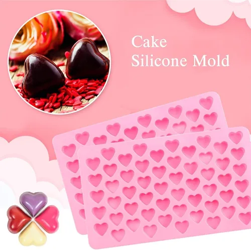Vista 6 de Paquete de 2 moldes de silicona con forma de corazón, antiadherentes, de grado alimenticio, moldes para hornear, moldes reutilizables para dulces