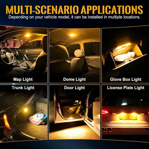 Vista 6 de iBrightstar Bombillas LED T10 168 194 de cuña extremadamente brillantes para interior de automóvil, cúpula, mapa, puerta, luces de matrícula