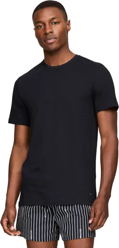 Vista 2 de Tommy Hilfiger Camisetas interiores de algodón clásicas con cuello redondo para hombre, paquete de 3