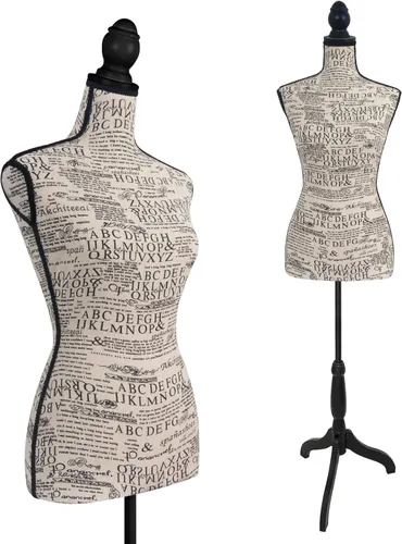 Vista 9 de YunHome - Vestido de medio cuerpo femenino con forma de maniquí de torso para ropa, altura de espuma para coser, maniquí desmontable marrón
