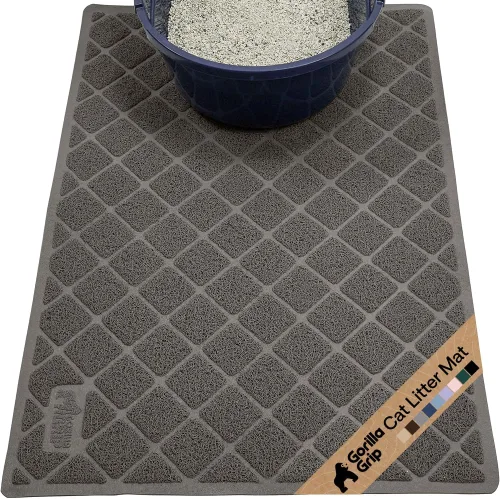 Vista 58 de GORILLA GRIP Tapete para caja de arena para gatos, resistente al agua, respaldo texturizado, fácil de limpiar, menos residuos y suelos limpios, 17 x