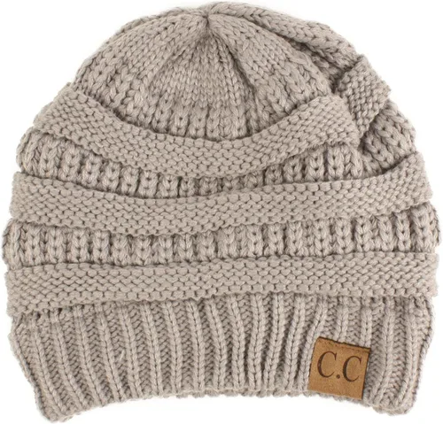 Vista 81 de CC Classic Winter Fall Trendy Chunky Stretchy Cable Knit Beanie Hat 2 tonos púrpura/azul marino