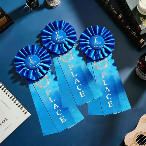 Vista 4 de Lewtemi 6 paquetes de cintas de premio del 1er lugar Roseta azul ganador