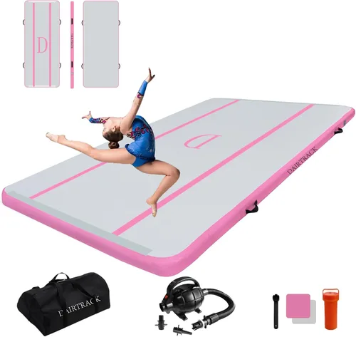 Vista 14 de DAIRTRACK Colchoneta inflable de gimnasia de 10/13/16/20 pies para uso doméstico/gimnasio/entrenamiento/animadora/yoga/agua