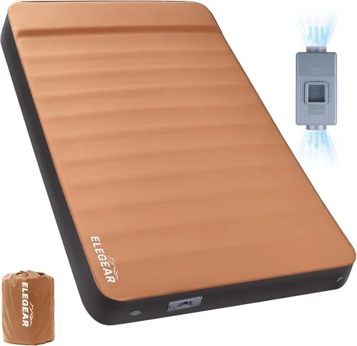 Vista 9 de Elegear Colchoneta autoinflable de aire y espuma, colchón de camping de espuma viscoelástica ultragruesa de 4" con bomba eléctrica incorporada