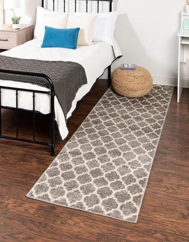 Vista 98 de Unique Loom Trellis Collection - Alfombra de área de Filadelfia, rectangular de 2 pies 2 pulgadas x 3 pies, color morado y marfil