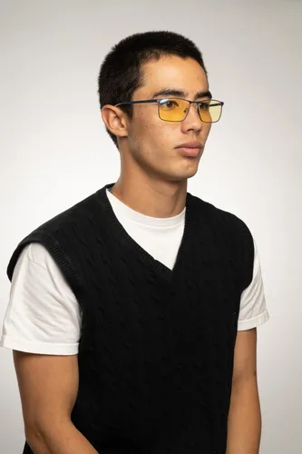 Vista 8 de Gunnar Mendocino - Lentes para computadora, azul medianoche, lente ámbar