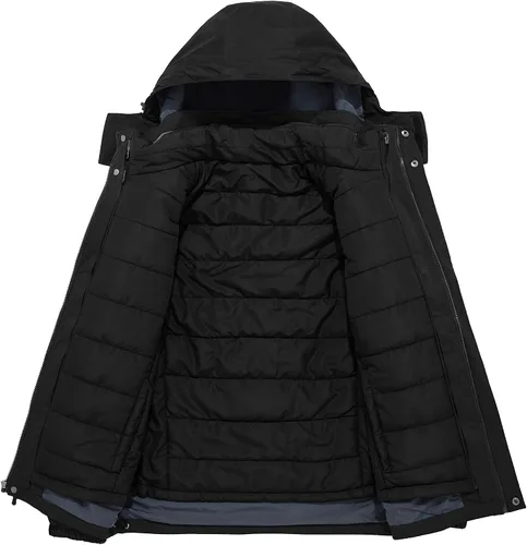 Vista 3 de Wantdo - Chaqueta de esquí 3 en 1 para hombre, impermeable, forro extraíble