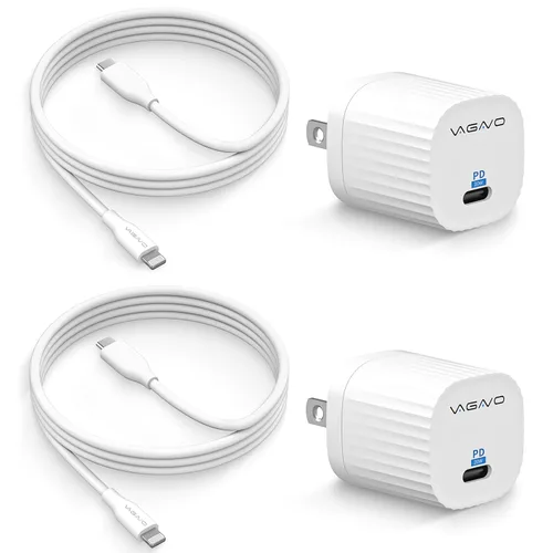 Vista 13 de [Certificado MFi de Apple] Cargador de iPhone 14 de Carga Rápida, Bloque de Cargador USB C Quick Type con Cable de Carga USB C a Lightning de 10