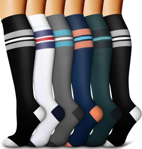 Vista 21 de Bluemaple 6 Pack Copper Compression Socks for Women and Men Circulation-Best Support for Medical, Running,Nursing,Athletic