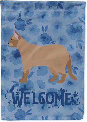 Vista 67 de Caroline's Treasures CK4813CHF - Bandera de bienvenida con gato abisinio azul, manga grande, para porche, para colgar en la pared, poliéster