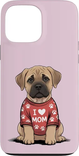 Vista 24 de Womens I Love Mom Bullmastiff Dog Mother's Day Mastiff Mom Case for iPhone 17