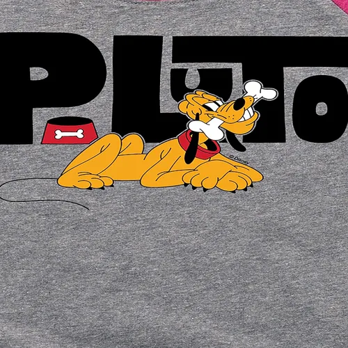 Vista 3 de Disney Mickey & Friends - Pluto - Camiseta estampada raglán para niñas pequeñas y jóvenes