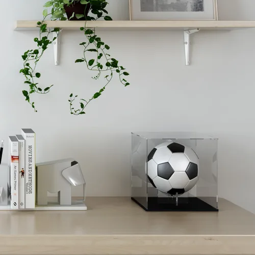 Vista 2 de Vitrina para Fútbol Americano con Soporte Elevador, Caja Acrílica para Fútbol Americano de Tamaño Completo, Balonmano, Dodgeball, Almacenamiento