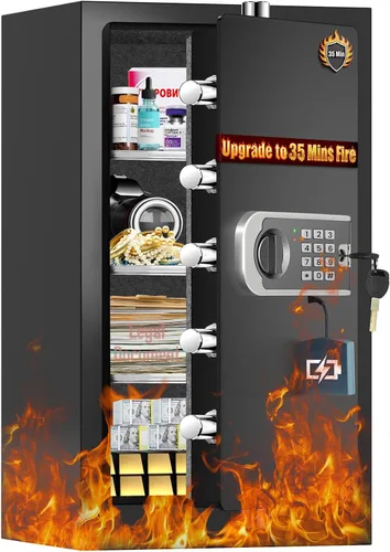 Vista 12 de [Mejorada] Cajas fuertes pequeñas para dormitorio en casa, mini caja fuerte