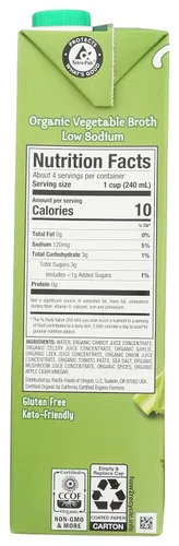 Vista 6 de Pacific Foods - Caldo de verduras orgánico bajo en sodio, 32 onzas