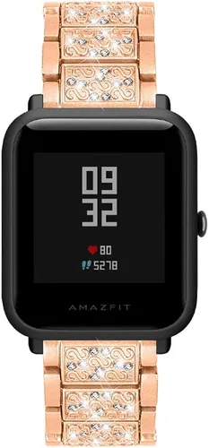 Vista 7 de Correa de metal de acero inoxidable para mujer, compatible con Amazfit GTS 3GTS 2 2eGTR 1.654inBip U proBip Lite