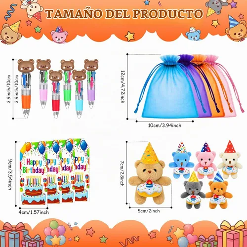 Vista 3 de Seenelling 96 piezas de regalos de cumpleaños mini oso de peluche 4