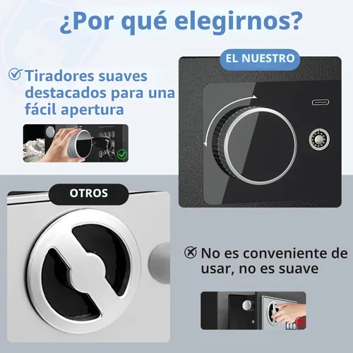 Vista 5 de Caja fuerte digital electrónica para dinero, caja de seguridad de acero con teclado, para oficina, hotel, negocios, joyería, pistola, caja fuerte