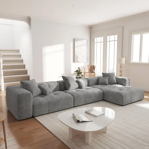 Vista 23 de JACH Sofás seccionales de 2 plazas, sofá moderno de oficina, sofá modular de dos plazas, sofá cama acogedor para apartamento, dormitorio, sala