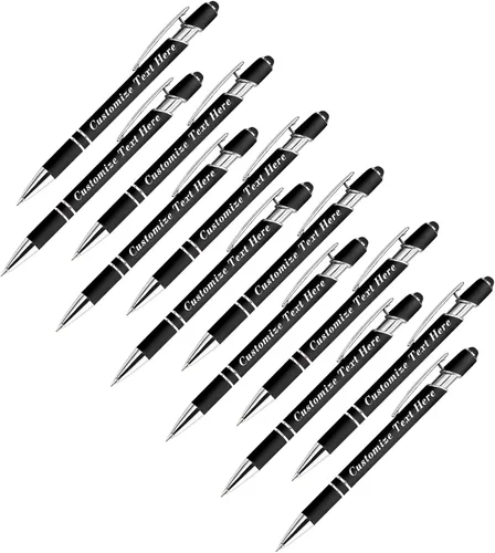 Vista 115 de Bolígrafos personalizados a granel con punta de lápiz capacitivo, 12 bolígrafos personalizados con logotipo de mensaje con nombre, bolígrafos