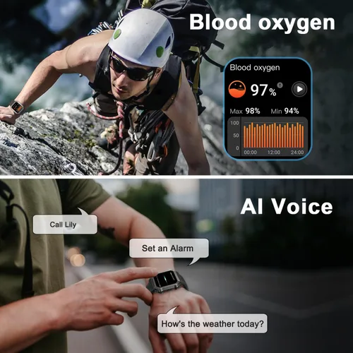 Vista 7 de Reloj inteligente para hombre, rastreador de ejercicio: relojes digitales militares para hombre, Bluetooth, responder llamadas, correr, impermeable