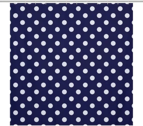 Vista 60 de Juego de 3 alfombras de baño con diseño de lunares, color azul aguamarina, antideslizante, con contorno en forma de U y tapa de inodoro