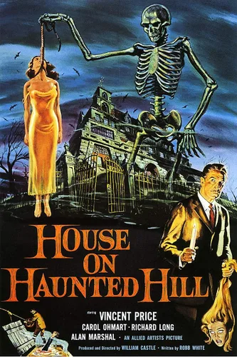 Vista 2 de Póster de película de terror vintage de Vincent Price en Haunted Hill - 11x17