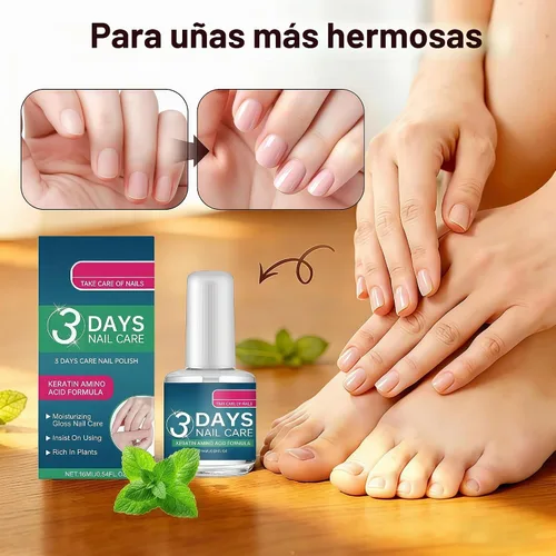 Vista 2 de Aceite de cuidado de uñas de 3 días, aceite de cuidado de uñas de 3 días con queratina, aceite hidratante para el cuidado de uñas fortalecedor