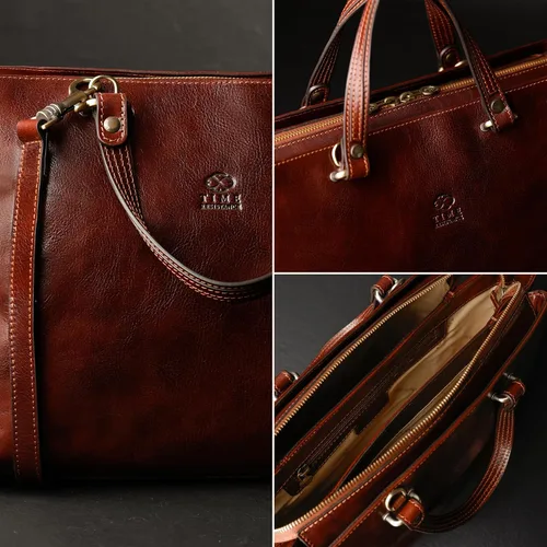 Vista 4 de Time Resistance Bolso de cuero para mujer - Bolso italiano hecho a mano - Bolso con asa superior - Bolso de mujer - Bolso de piel de vaca - Shopper