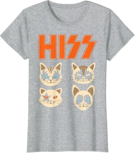 Vista 23 de Camiseta Hiss Funny Cats Kittens Rock Rockin, Negro