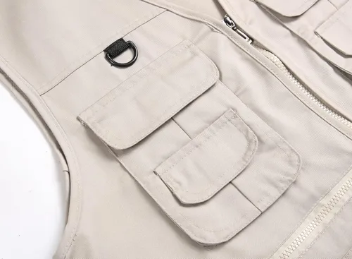 Vista 4 de LISUHEPEAL Chaleco de pesca para hombre, verano, trabajo al aire libre, safari, viajes, fotos, chalecos con múltiples bolsillos para hombres