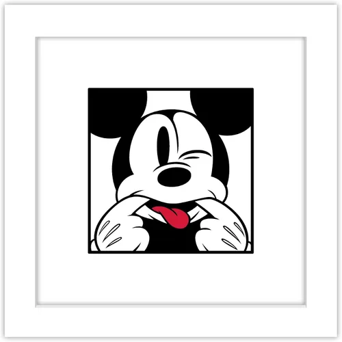 Vista 4 de Trends International Gallery Pops Disney Mickey Mouse - Mickey Expressions - Póster de pared de cara divertida, 12 x 12 pulgadas, versión enmarcada