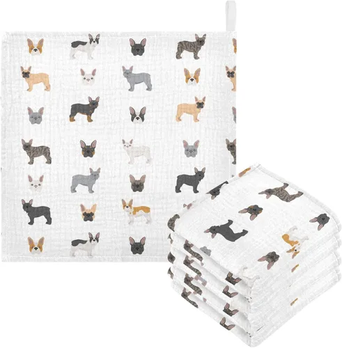 Vista 36 de Toallas de algodón para bebé, toallas de baño unisex para recién nacidos, toallitas naturales para piel delicada, 11.8 x 11.8 pulgadas, paquete de 5