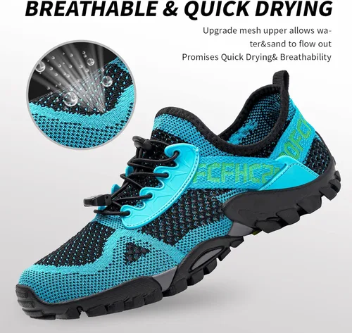 Vista 2 de SOBASO Zapatos de agua para mujer, secado rápido, senderismo, natación, playa, río, zapatos para pesca, deportes acuáticos, buceo, vela, viajes