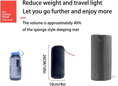 Vista 7 de Colchoneta de dormir para campamento: colchoneta inflable ultraligera con bomba de pie y almohada integradas, colchón de aire compacto mejorado