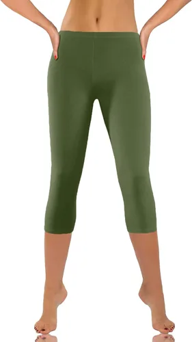 Vista 3 de HGps8w Cropped Yoga Pants for Women Tummy Control High Waisted Compression Capris Leggings Solid Color Workout Running Tights
