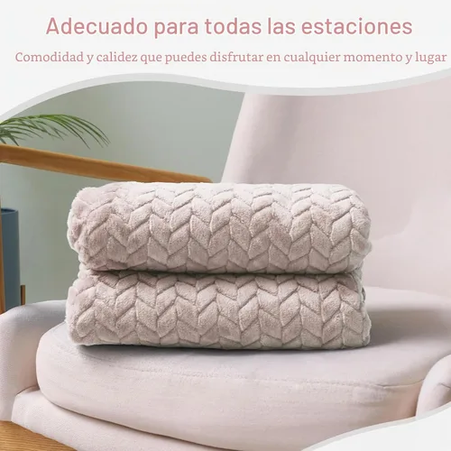 Vista 8 de Exclusivo Mezcla Manta de forro polar para sofá, 50 x 70 pulgadas, camello