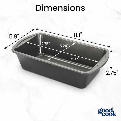 Vista 2 de Good Cook 4026 Bakeware nonstick, 9 x 5 pulgadas, gris