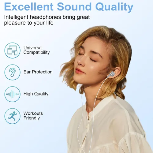 Vista 4 de Auriculares S25 Ultra USB C con cable para Samsung Galaxy S25 S24 S23 A16 A26 A36 A56, USB tipo C con micrófono, auriculares USBC para Google Pixel