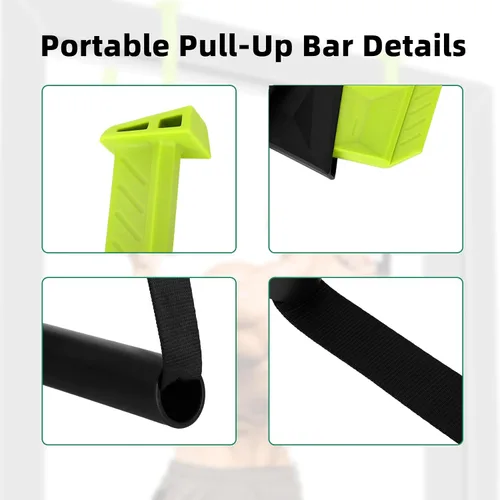 Vista 8 de Portable Pull Up Bar for Doorway,Travel Pull Up Bar,Adjustable Home Gym Equipment,Dual Handle Design for Pull-Ups,Maximum Load Capacity of 330lb, No
