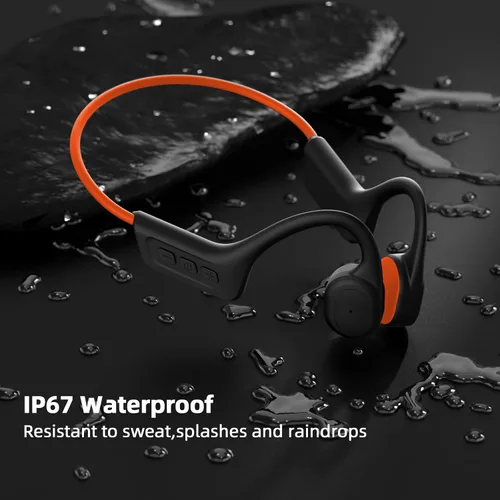Vista 2 de Auriculares de conducción ósea, IPX7 impermeables inalámbricos deportivos, auriculares abiertos Bluetooth 5.3 con micrófono, tiempo de reproducción