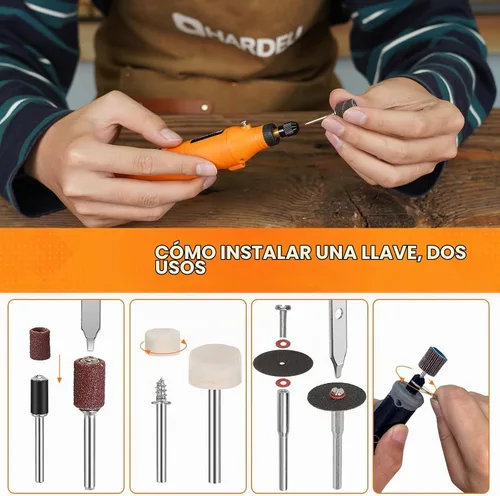 Vista 6 de HARDELL Kit de 508 piezas de accesorios para herramientas rotativas para bricolaje, brocas multiusos de 1/8" para herramientas rotativas, accesorios
